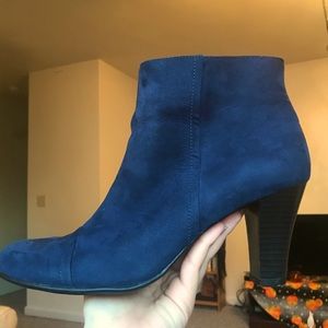 Aerosoles Blue Satin Ankle Boot Heels
